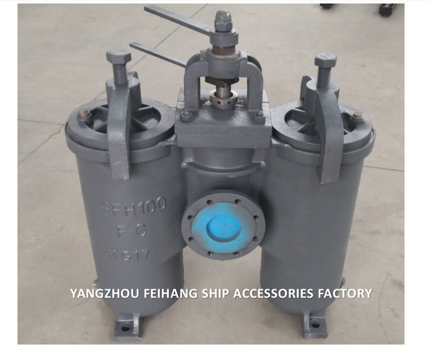 Двойной фильтр для воды JIS 5k-100a Jis F7208 (тип H) Корпус Чугунный фильтрующий картридж Нержавеющая сталь