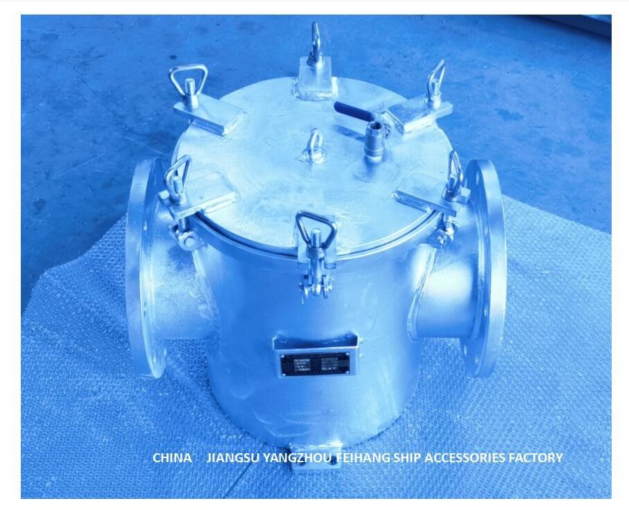 Главный фильтр Cb/T497-2012 морской воды Dn250 главным образом состоит из промежуточных труб, главных труб, корзин фильтра, фланцов,
