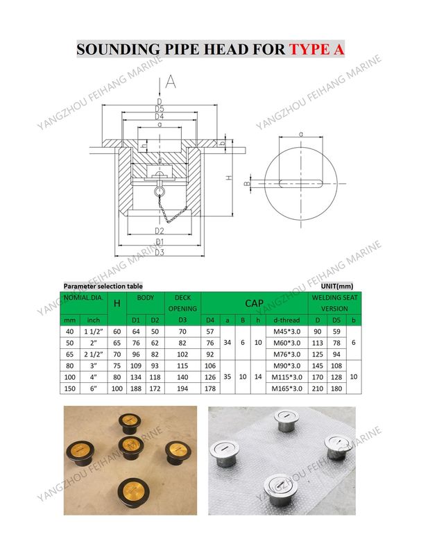 Голова прослушивающей трубы тип A65 Cb/T3778 Голова прослушивающей впрыскивающей трубы корпус литая стальная крышка латунь