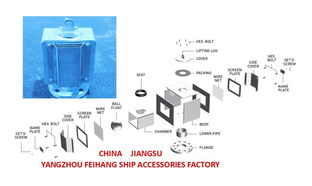Китайские поставщики воздушных отверстий - Feihang Marine Box Type Ball Float Air Vent Head