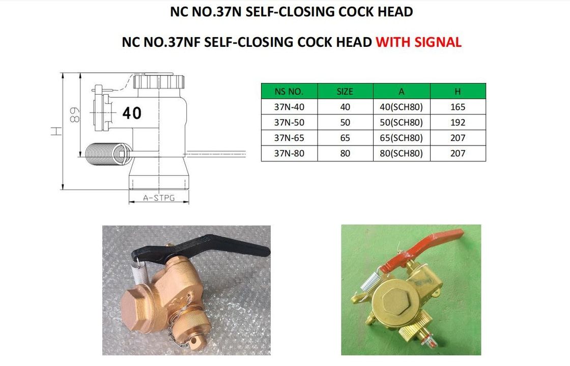 Конструкция CB с нитью NS NO.37N-40 Самозакрывающийся клапан для судового аксессуара