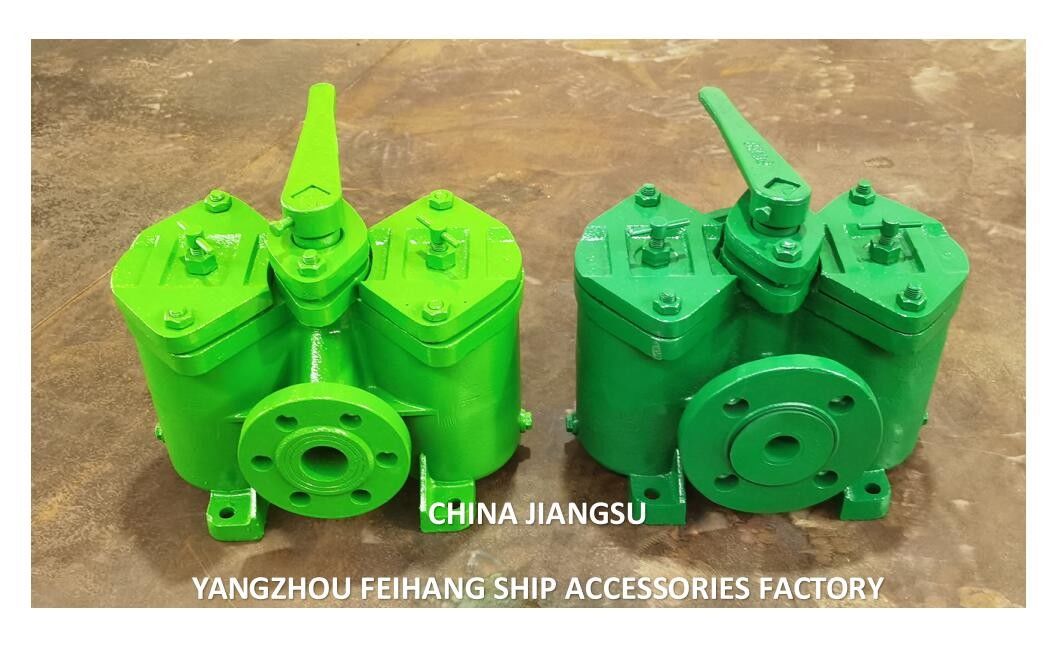 Низкое давление двойной топливный фильтр, двойные топливные фильтры AS32 0.18/0.13 CB/T425-94 Корпус из чугуна, элемент фильтрации из нержавеющей стали