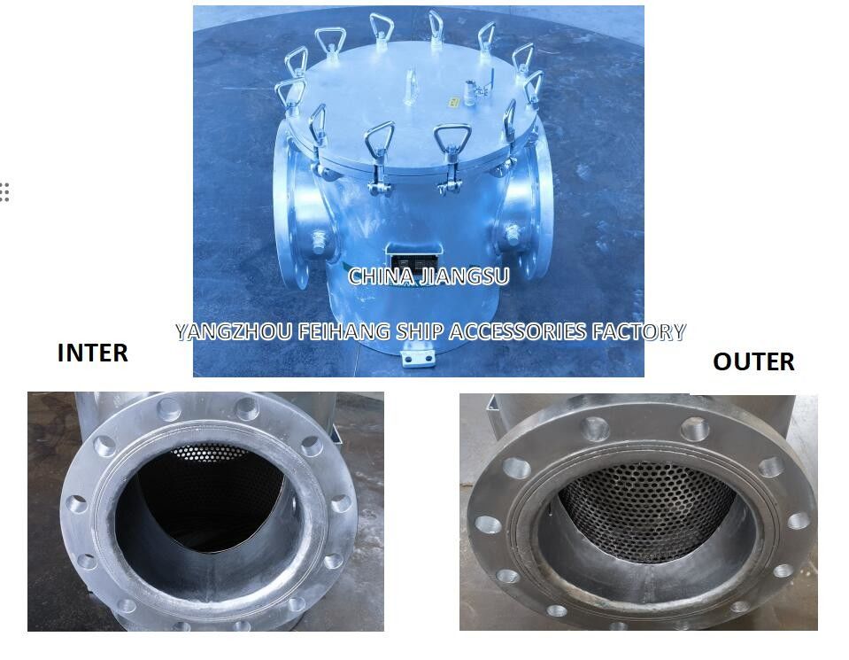 AS250 CB/T497-2012 Морские фильтры грубой воды & Mairine Sea Water Strainer Корпус из углеродистой стали, фильтр из нержавеющей стали