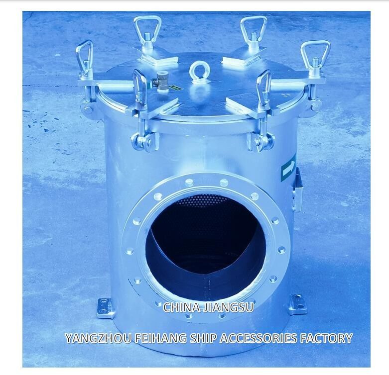 Морской фильтр грубой воды AS250 CB/T497 Гальванизированный корпус из углеродистой стали, фильтр из нержавеющей стали, сетка 8 мм
