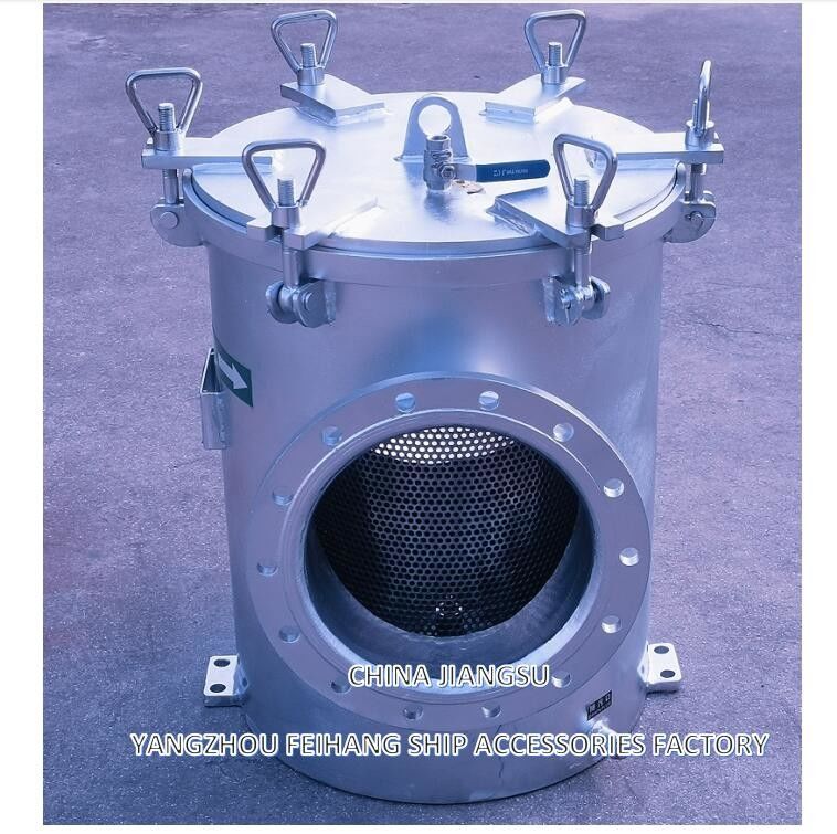 Морской фильтр грубой воды AS250 CB/T497-2012 корпус из углеродистой стали с переменным элементом фильтра из нержавеющей стали