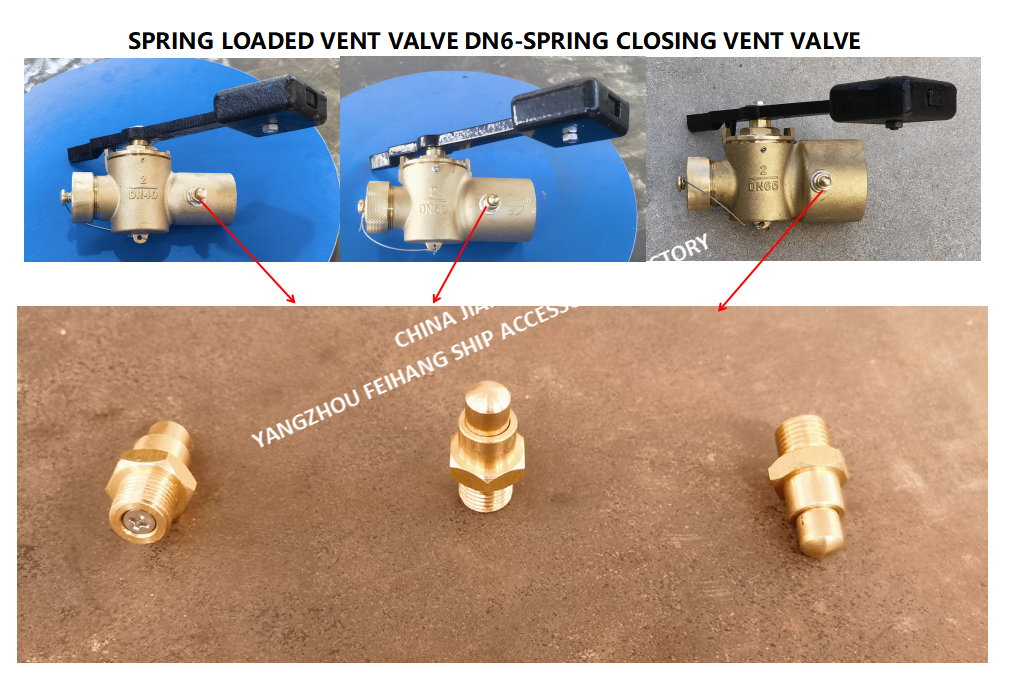 DN6 Spring Loaded Vent Valve with Threaded End Compliant with CB/T3778-1999 Standard