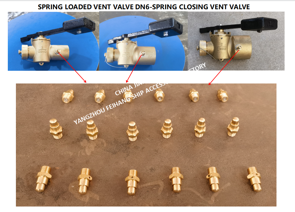 DN6 Spring Loaded Vent Valve with Threaded Ends Compliant with CB/T3778-1999 Standard