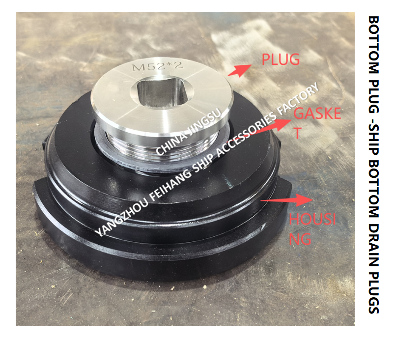 MARINE BOTTOM PLUG A52*2 FOR WATER TANK WITH ROLLED STL HOUSING,STAINLESS STEEL PLUG,NEOPRENE UBBER